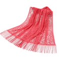 thumbnail image 1 of Women's Fashion Nylon Hollow Striped Tassel Long Shawl Women's Fashion Scarf, 1 of 2