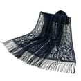 thumbnail image 1 of Women's Fashion Nylon Hollow Striped Tassel Long Shawl Women's Fashion Scarf, 1 of 2