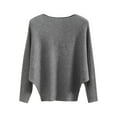 thumbnail image 1 of Women's Fashion One-Neck Bat Sleeve Long Sleeve Knit Sweater Pullover Fall Winter Sweater, 1 of 2