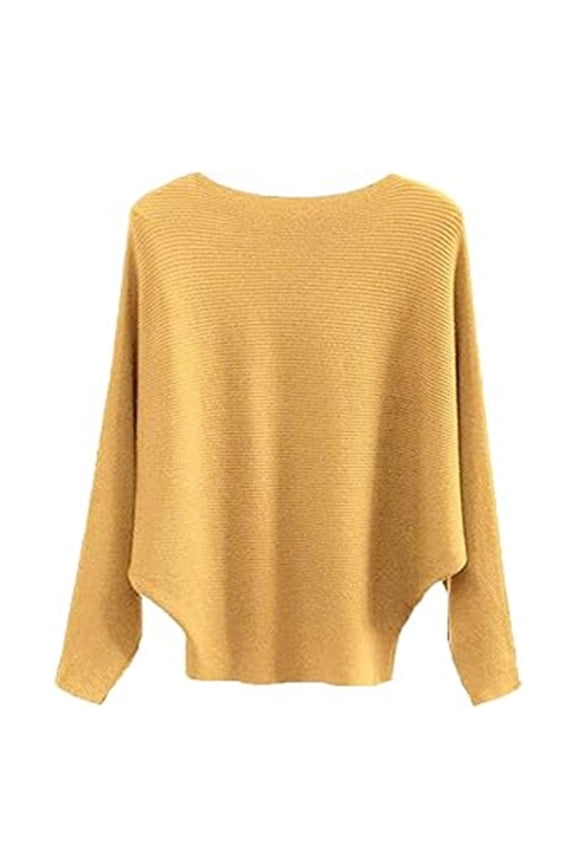 Women's Fashion One Neck Bat Sleeved Long Sleeved Sweater Pullover
