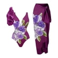 thumbnail image 1 of Women's Fashion One-Piece Swimsuit Set With sheer Bikini Cover Up, 1 of 8