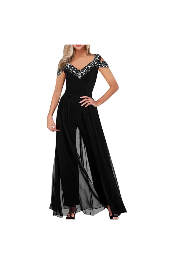 Women's Fashion Overalls,Womens Slim Fit Chiffon Romper Suspender Strap Wide Leg Jumpsuit Overalls for Women