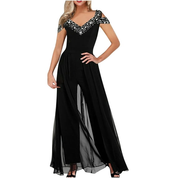 Women's Fashion Overalls,Womens Slim Fit Chiffon Romper Suspender Strap Wide Leg Jumpsuit Overalls for Women