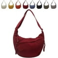 thumbnail image 1 of Women's Fashion Plain Color Nylon Crossbody Bag, Nylon Crescent Bag Slouchy Dumpling Sling Bag, 1 of 8