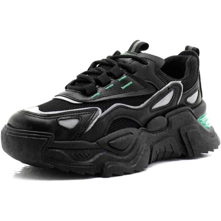 Women's Fashion Platform Lace Up Sneakers Lightweight Walking