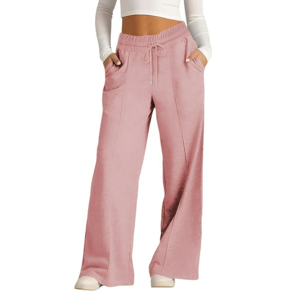 Women's Fashion Pocket Pants with Elastic Waist and Loose Fit for Casual Wear