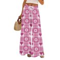 thumbnail image 1 of Women's Fashion Pocket Valentine's Day Print Stretch Adjustable Drawstring Wide Leg Pants, Elastic Waist Holiday Pants, Casual Lounge Wear for Women,Purple Pink,XL, 1 of 7