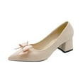 thumbnail image 1 of Xiaoxatg Women's Fashion Pointed Square Bow Casual Comfort On Heel Shoes 6.5 Pink, 1 of 9
