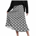 thumbnail image 1 of Women's Fashion Polka Dots Midi Skirt Summer Flowy Long Skirts with Side Zipped for Spring Summer Gray, 1 of 7