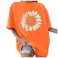 thumbnail image 1 of Women's Fashion Printed Crew Neck Short Sleeve T Shirt Top Long Sleeve Spandex Shirt Womens Long Sleeve Compression Shirts Shirts for Women Pack Long Sleeve Running Tee Womens Solid Color Tops Women, 1 of 3