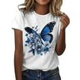 thumbnail image 1 of Women's Fashion Printed Round Neck Short Sleeve Casual Sports T-Shirt Soft Comfortable Breathable Tee for Everyday Wear, 1 of 5