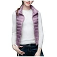 thumbnail image 1 of Women's Fashion Puffer Vest Solid Color Sleeveless Fall And Winter Casual Cardigan(Multicolor,S), 1 of 5