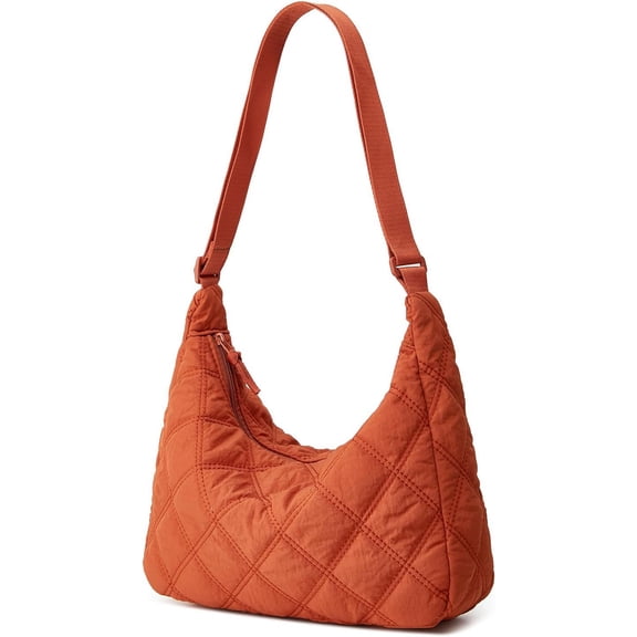 Women's Fashion Quilted Crossbody Pure Colour Diamond Feather Filled Handbag Dumpling Bag