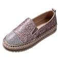 thumbnail image 1 of Women's Fashion Rhinestone Slip On Sneakers Comfortable Non Slip Walking Shoes Glitter Platform Loafers Pink Size 9.5, 1 of 6