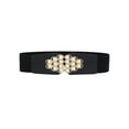 thumbnail image 1 of Women's Mother's Day Fashion Rhinestone Wide Elastic Belts Thick Stretch Waistband for Dress Shirts Black One Size, 1 of 6