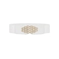 thumbnail image 1 of Women's Fashion Rhinestone Wide Elastic Belts Thick Stretch Waistband for Dress Shirts White One Size, 1 of 6