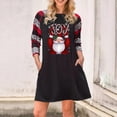 thumbnail image 1 of Women's Fashion Round Neck Santa Claus Letter Print Dress, 1 of 5