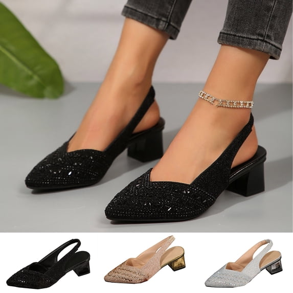 Women's Fashion Sandals Casual Women's Fashionable Casual Summer Style Pointed Toe Closed Toe Low-Cut Mid-Heel Sandals Summer Sandals for Women