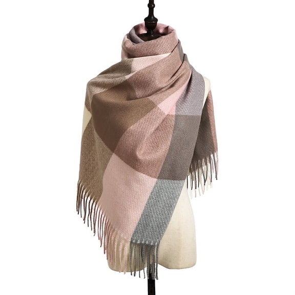 Women's Fashion Scarf Long Shawl Winter Thickened Warm Imitation  Large Plaid Scarf