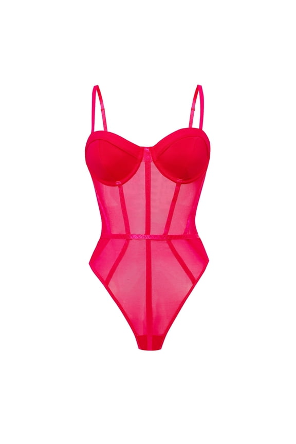 Women's Fashion Sexy Suspender Mesh Corset Underwear Bodysuit Tops