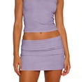 thumbnail image 1 of Women's Fashion Sexy Y2K Bodycon Solid Color Micro Mini Skirt Purple XL, 1 of 6