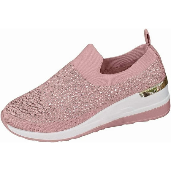 Women's Fashion Shoes – Lightweight Wedge Sneakers, Mesh surface Walking Shoes for Casual Wear