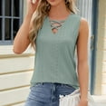 thumbnail image 1 of Women's Fashion Short Sleeve V-Neck Tops Sleeveless Working Uniform Solid Eyelet Pocket Blouse Tops, 1 of 6