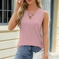 thumbnail image 1 of Women's Fashion Short Sleeve V-Neck Tops Sleeveless Working Uniform Solid Eyelet Pocket Blouse Tops, 1 of 6