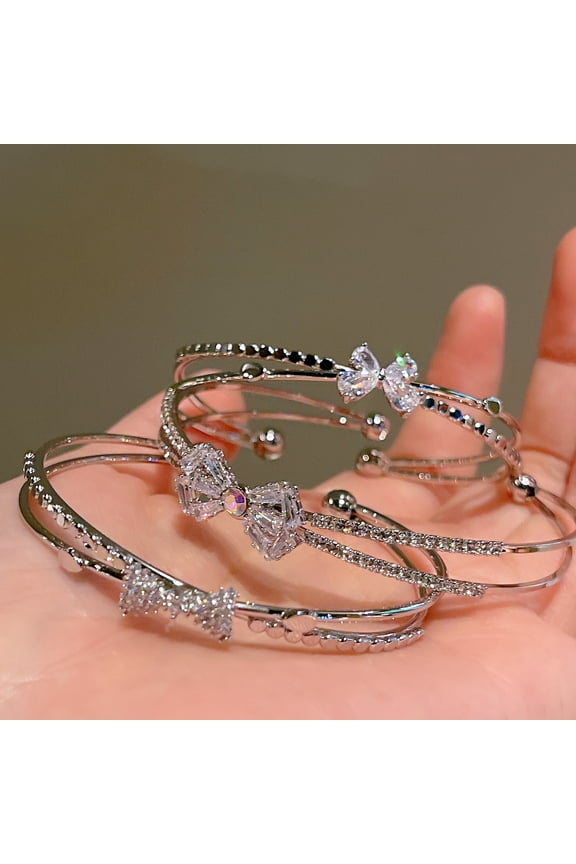 Women's Fashion Silver Niche Bow Bracelet