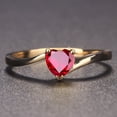 thumbnail image 1 of Women's Fashion Simple Red Sapphire Heart-shaped Ring, 1 of 6