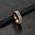 thumbnail image 1 of Women's Fashion Simple Stainless Steel Single And Double Row Zircon Ring, 1 of 3