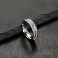thumbnail image 1 of Women's Fashion Simple Stainless Steel Single And Double Row Zircon Ring, 1 of 3