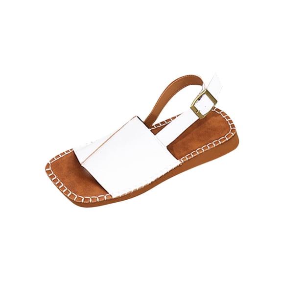 Women's Fashion Slingback Wedge Sandals Hollow Out Square Toe Thick Sole Slippers Solid Casual Beach Shoes for Summer