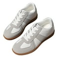 thumbnail image 1 of Women's Fashion Slip On Sneakers Comfortable Walking Skate Shoes Casual Lace Up Non Slip Trainers Footwear Black Size 9.5, 1 of 9