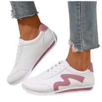 Women's Fashion Sneakers Classic Retro Color Block Antislip Walking Shoes Trainers Skate Shoes Casual Low Top Tennis Shoes Pink Size 9