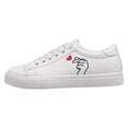 thumbnail image 1 of Women's Fashion Sneakers Flat Low-Top Lace-Up Comfortable School Casual Tennis Shoes Walking Travel Shoes Dress Sneakers(Color:White1,Size:7.5), 1 of 9