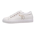 thumbnail image 1 of Women's Fashion Sneakers Flat Low-Top Lace-Up Comfortable School Casual Tennis Shoes Walking Travel Shoes Dress Sneakers(Color:White2,Size:5.5), 1 of 9
