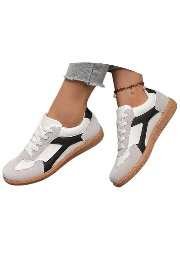 Women's Fashion Sneakers Trendy Stylish Low Top Classic Retro Casual Ladies Comfortable Running Walking Shoes(Color:Black,Size:8)