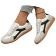 thumbnail image 1 of Women's Fashion Sneakers Trendy Stylish Low Top Classic Retro Casual Ladies Comfortable Running Walking Shoes(Color:Black,Size:9.5), 1 of 8