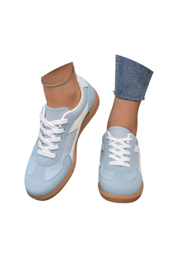 Women's Fashion Sneakers Trendy Stylish Low Top Classic Retro Casual Ladies Comfortable Running Walking Shoes(Color:Light Blue,Size:9.5)