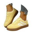thumbnail image 1 of Women's Fashion Sneakers Trendy Stylish Low Top Classic Retro Casual Ladies Comfortable Running Walking Shoes(Color:Yellow,Size:10), 1 of 9
