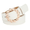 thumbnail image 1 of Women's Fashion Soft Leather Belt with O-Ring Buckle White One Size, 1 of 2