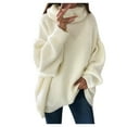 thumbnail image 1 of Women's Fashion Solid Casual O-Neck Shoulder Pocket Knitted Sweater Knitwear Top, 1 of 2