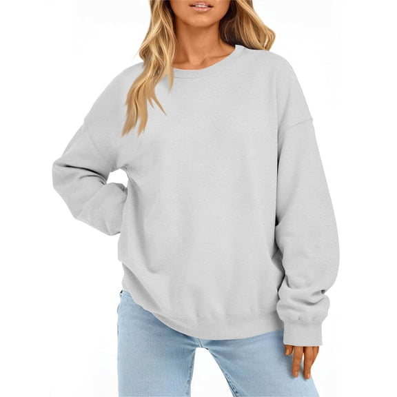 Women's Fashion Solid Color Casual Long Sleeve Hoodie for Everyday Comfort and Versatile Wear with Modern Design,Light Gray,S