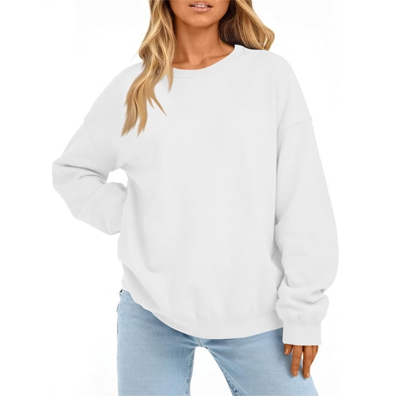 Women's Fashion Solid Color Casual Long Sleeve Hoodie for Everyday Comfort and Versatile Wear with Modern Design,White,S