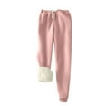 thumbnail image 1 of Women's Fashion Solid Color Sports Loose Thickened Thick Fleece Warm Pants for Winter Wear and Cozy Comfort,Pink,S, 1 of 4