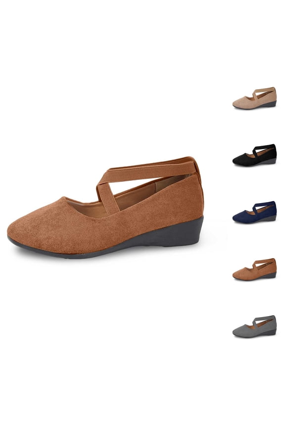 Women's Fashion Solid Color Suede Elastic Casual Shoes A On Temperament Comfortable Shoes
