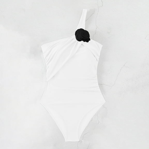 Women's Fashion Solid Color Three Flower Sexy Slim Fit Swimsuit Bikini Doggy Men's Cargo Shorts Leather Shorts Yellow Swimsuit Vintage Bikini Shapewear Swimsuit Swimsuit Yellow Bikini Shorts And Black