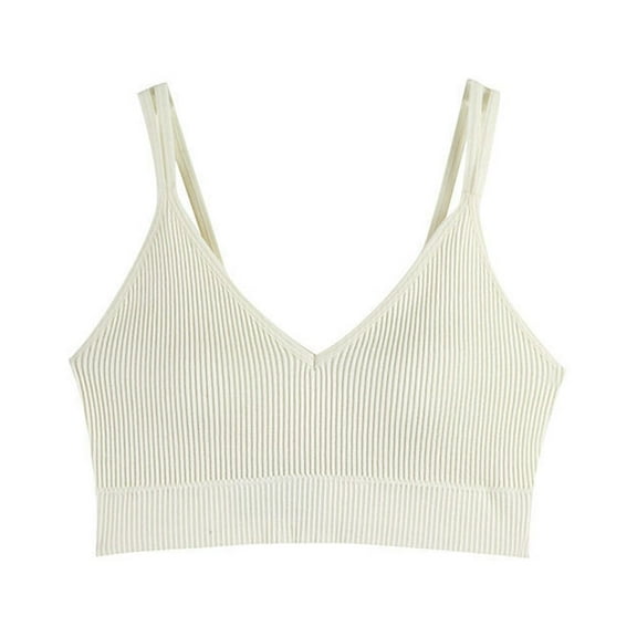 Women's Fashion Solid Color V Neck Sports Bra Thin Comfortable Breathable Strap Support Activewear Casual Wear