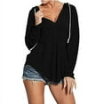 thumbnail image 1 of Women's Fashion Solid Color V-neck Tunics Long Sleeve Workout Tops, 1 of 1